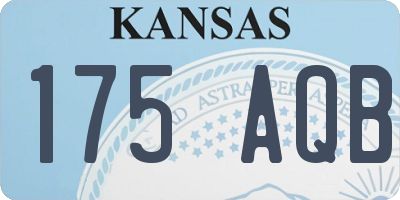 KS license plate 175AQB
