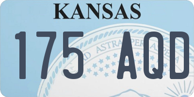 KS license plate 175AQD