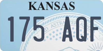 KS license plate 175AQF