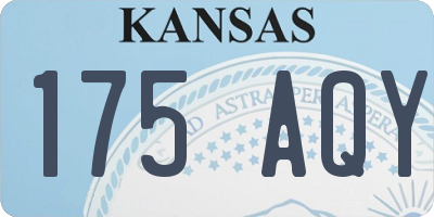 KS license plate 175AQY