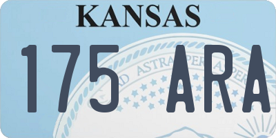 KS license plate 175ARA