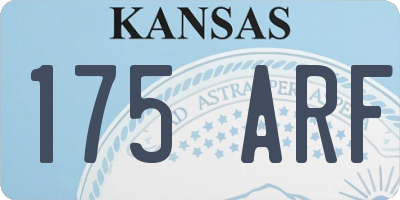KS license plate 175ARF