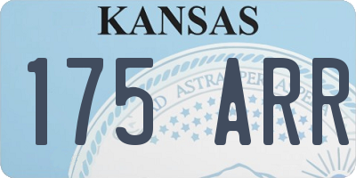 KS license plate 175ARR