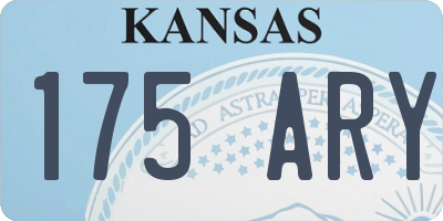 KS license plate 175ARY