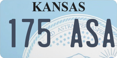 KS license plate 175ASA