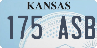 KS license plate 175ASB