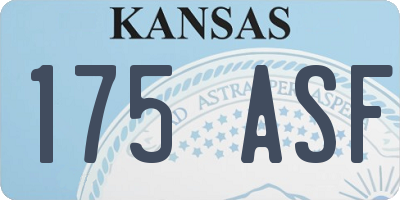 KS license plate 175ASF