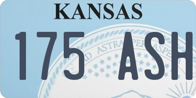 KS license plate 175ASH