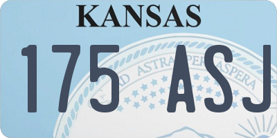 KS license plate 175ASJ