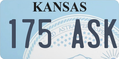 KS license plate 175ASK