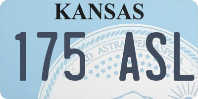 KS license plate 175ASL