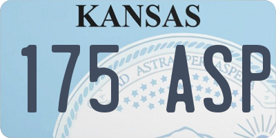 KS license plate 175ASP