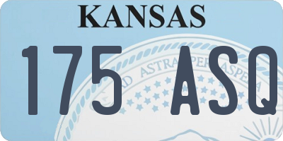 KS license plate 175ASQ