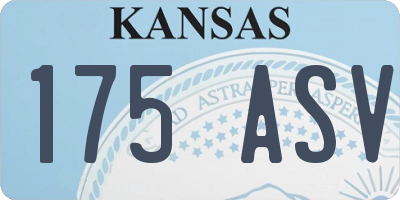 KS license plate 175ASV