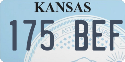 KS license plate 175BEF
