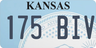 KS license plate 175BIV