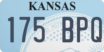 KS license plate 175BPQ