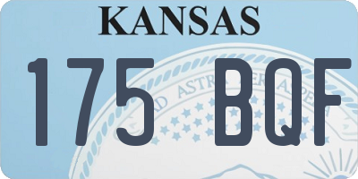 KS license plate 175BQF
