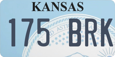 KS license plate 175BRK