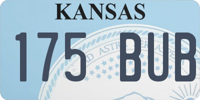 KS license plate 175BUB