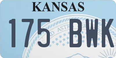 KS license plate 175BWK