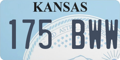 KS license plate 175BWW