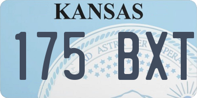 KS license plate 175BXT