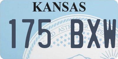 KS license plate 175BXW