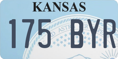 KS license plate 175BYR