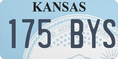 KS license plate 175BYS