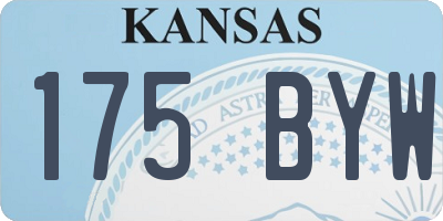 KS license plate 175BYW
