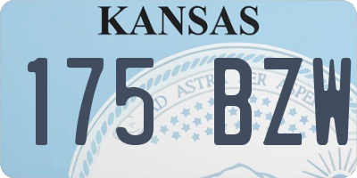 KS license plate 175BZW