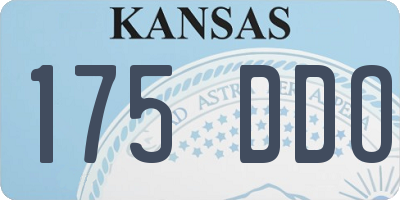 KS license plate 175DDO