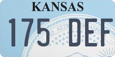 KS license plate 175DEF
