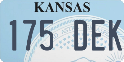 KS license plate 175DEK