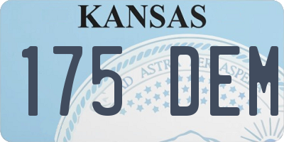 KS license plate 175DEM