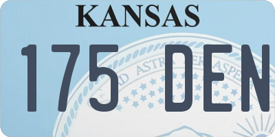 KS license plate 175DEN