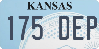 KS license plate 175DEP