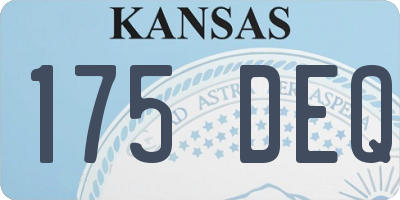 KS license plate 175DEQ