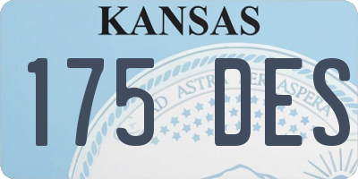 KS license plate 175DES