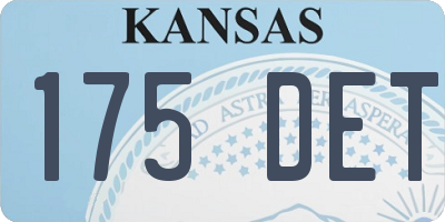 KS license plate 175DET