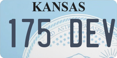 KS license plate 175DEV