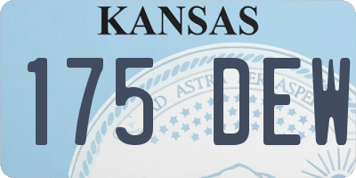 KS license plate 175DEW