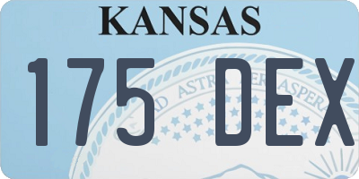 KS license plate 175DEX