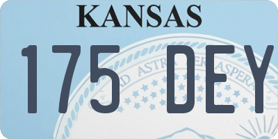 KS license plate 175DEY