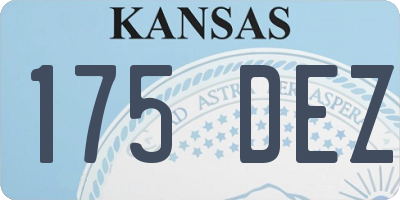 KS license plate 175DEZ