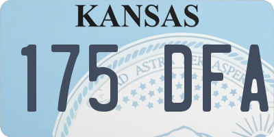 KS license plate 175DFA