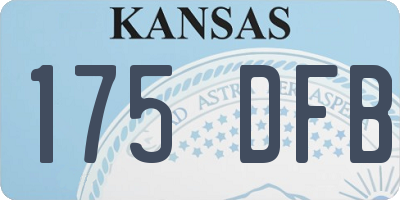 KS license plate 175DFB