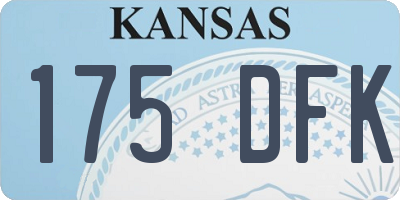 KS license plate 175DFK