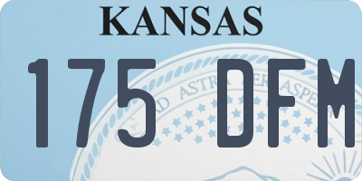 KS license plate 175DFM